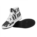Piano Keyboard Print High Top Leather Sneakers