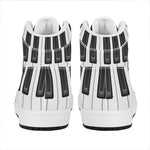 Piano Keyboard Print High Top Leather Sneakers