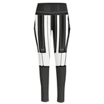 Piano Keyboard Print High-Waisted Pocket Leggings