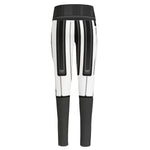 Piano Keyboard Print High-Waisted Pocket Leggings