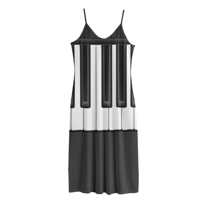 Piano Keyboard Print Jersey Midi Cami Dress