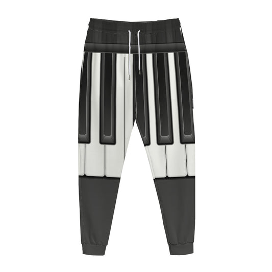 Piano Keyboard Print Jogger Pants