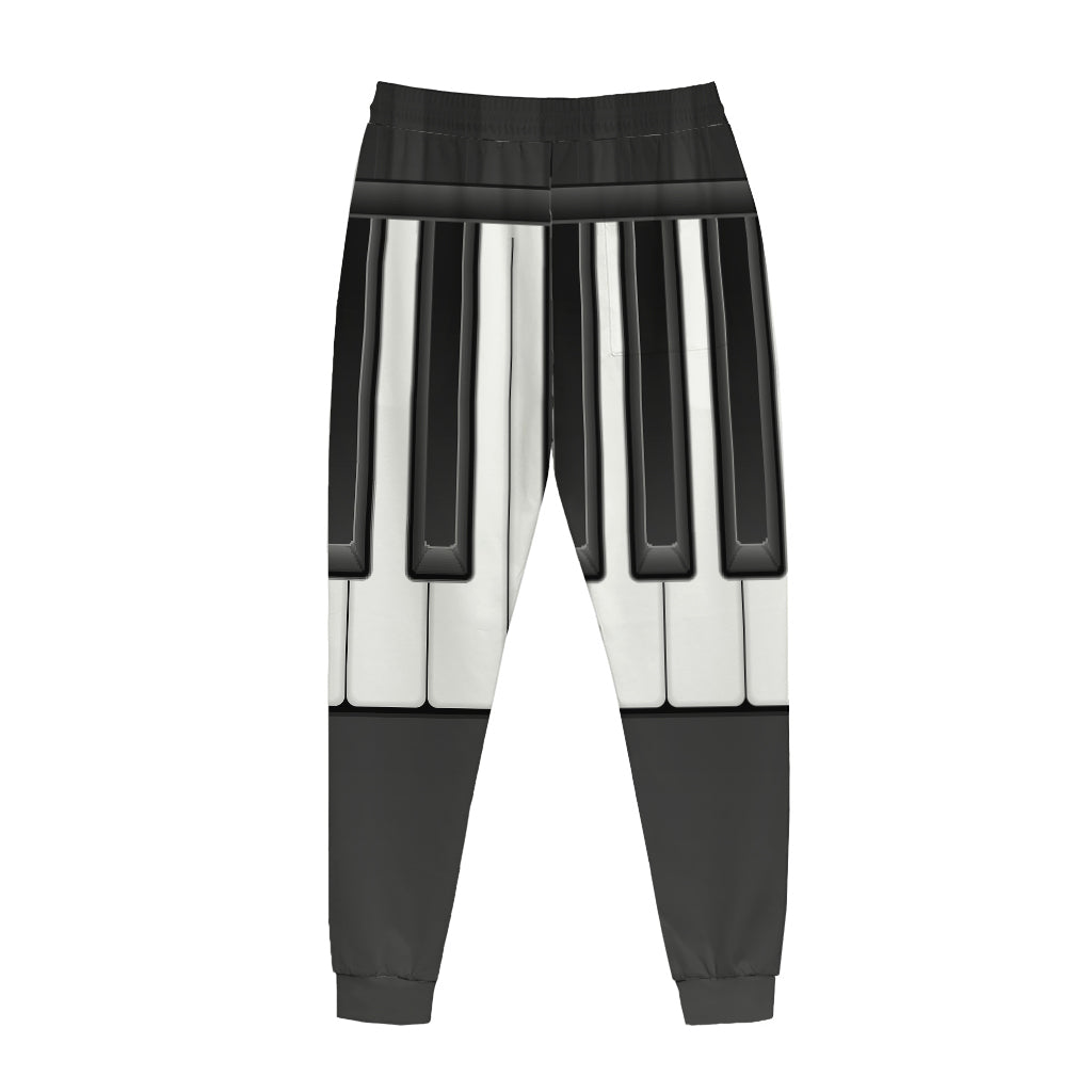 Piano Keyboard Print Jogger Pants