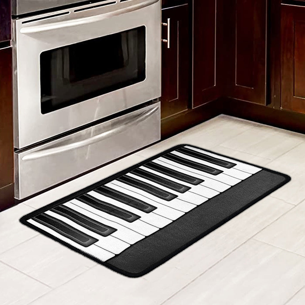 Piano Keyboard Print Kitchen Mat