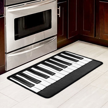 Piano Keyboard Print Kitchen Mat