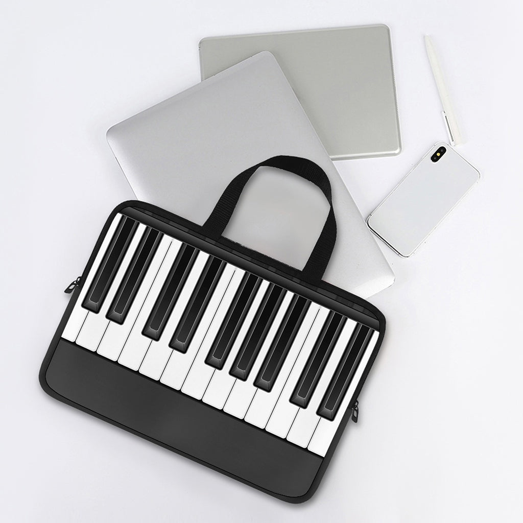 Piano Keyboard Print Laptop Sleeve With Handle