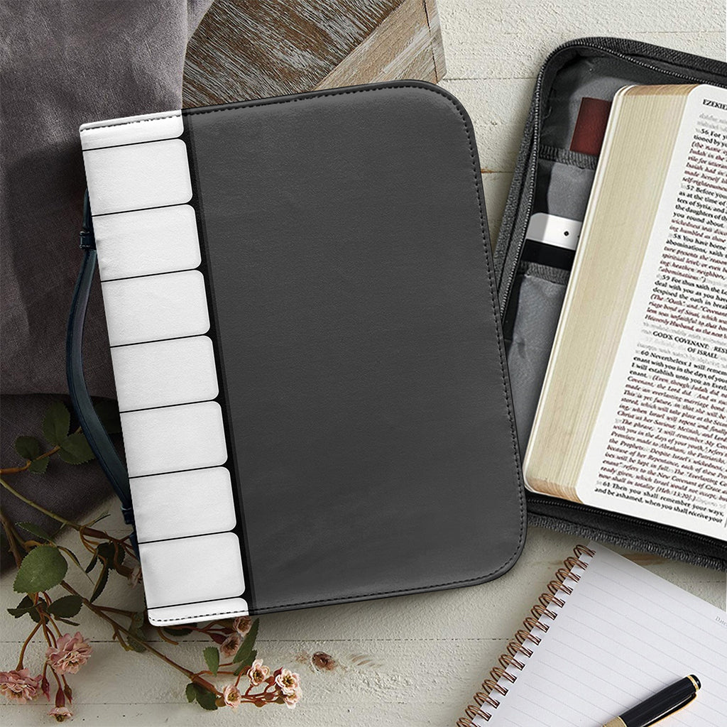Piano Keyboard Print Leather Bible Cover