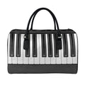 Piano Keyboard Print Leather Duffel Bag