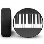 Piano Keyboard Print Leather Spare Tire Cover