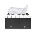 Piano Keyboard Print Leather Tissue Box Cover