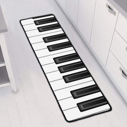 Piano Keyboard Print Long Kitchen Mat