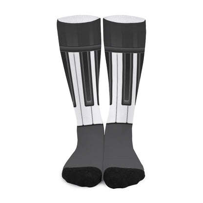 Piano Keyboard Print Long Socks