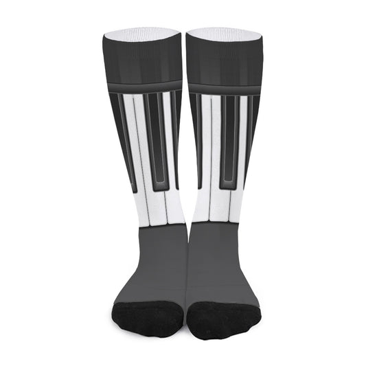Piano Keyboard Print Long Socks
