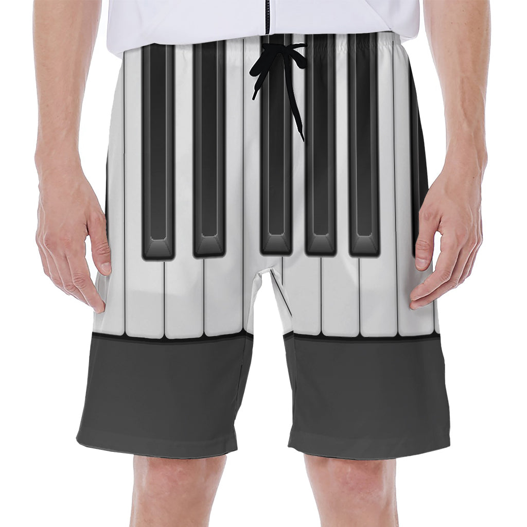 Piano Keyboard Print Men's Beach Shorts