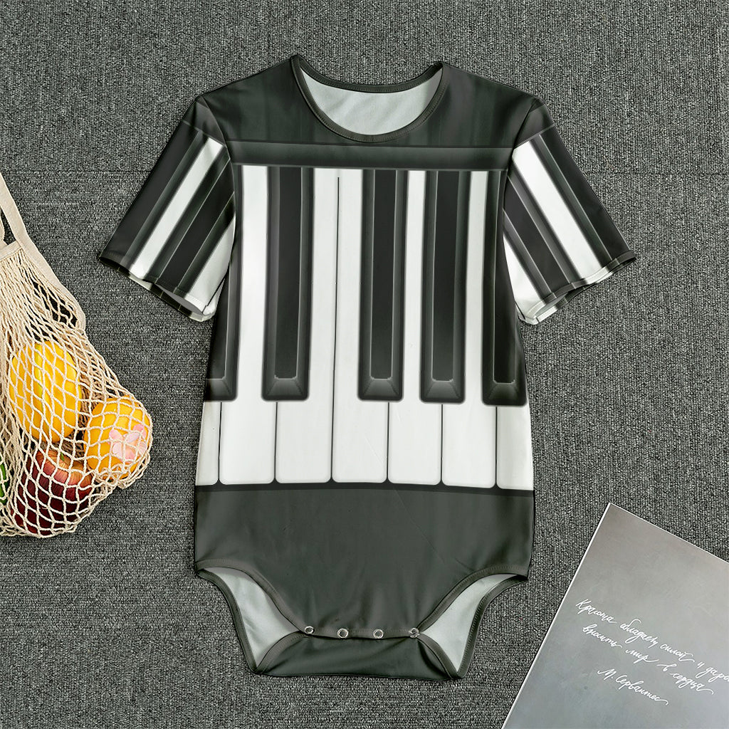Piano Keyboard Print Men's Bodysuit
