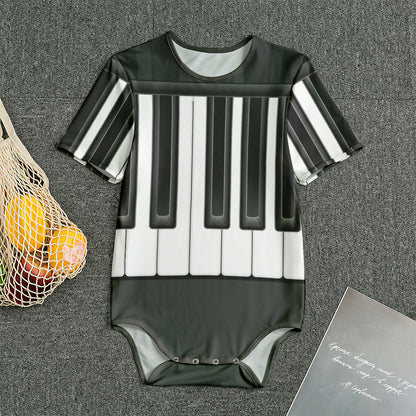 Piano Keyboard Print Men's Bodysuit