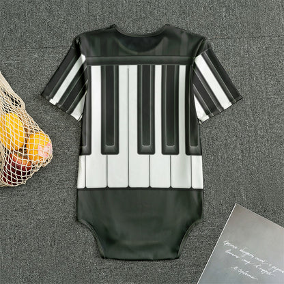 Piano Keyboard Print Men's Bodysuit