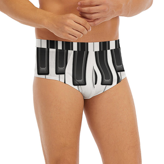 Piano Keyboard Print Men's Briefs