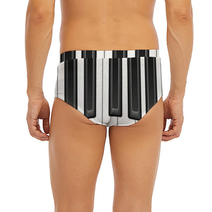 Piano Keyboard Print Men's Briefs