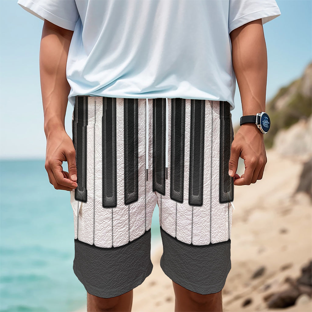Piano Keyboard Print Men's Cargo Shorts