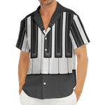 Piano Keyboard Print Men's Deep V-Neck Shirt