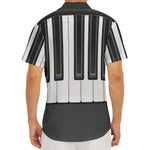Piano Keyboard Print Men's Deep V-Neck Shirt