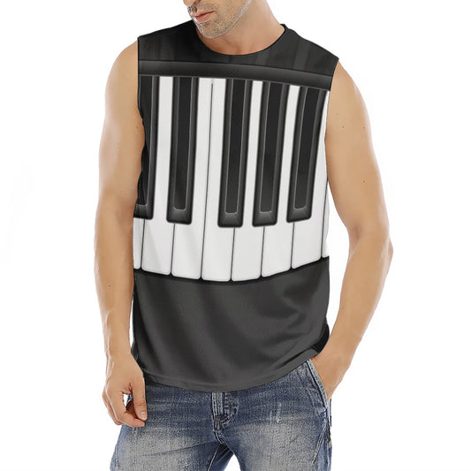 Piano Keyboard Print Men's Fitness Tank Top