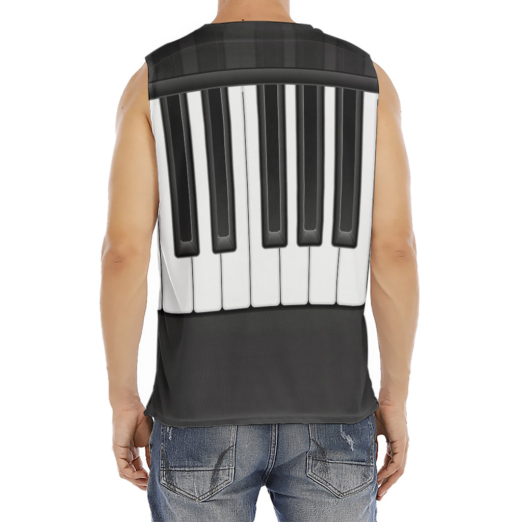Piano Keyboard Print Men's Fitness Tank Top