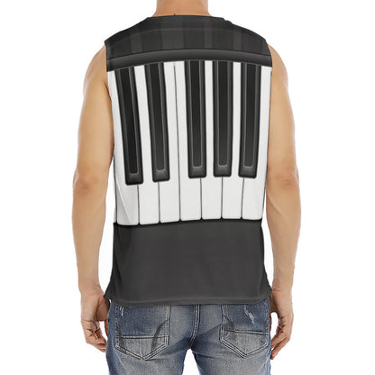 Piano Keyboard Print Men's Fitness Tank Top