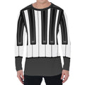 Piano Keyboard Print Men's Long Sleeve T-Shirt