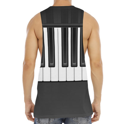 Piano Keyboard Print Men's Muscle Tank Top