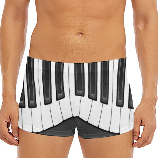 Piano Keyboard Print Men's Short Boxer Briefs