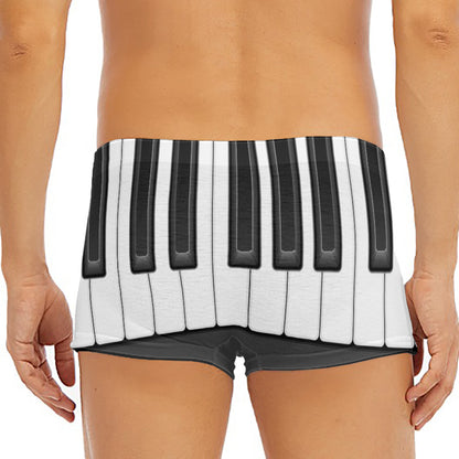 Piano Keyboard Print Men's Short Boxer Briefs