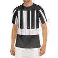 Piano Keyboard Print Men's Short Sleeve Rash Guard
