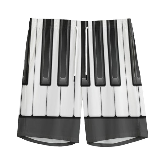 Piano Keyboard Print Men's Sports Shorts