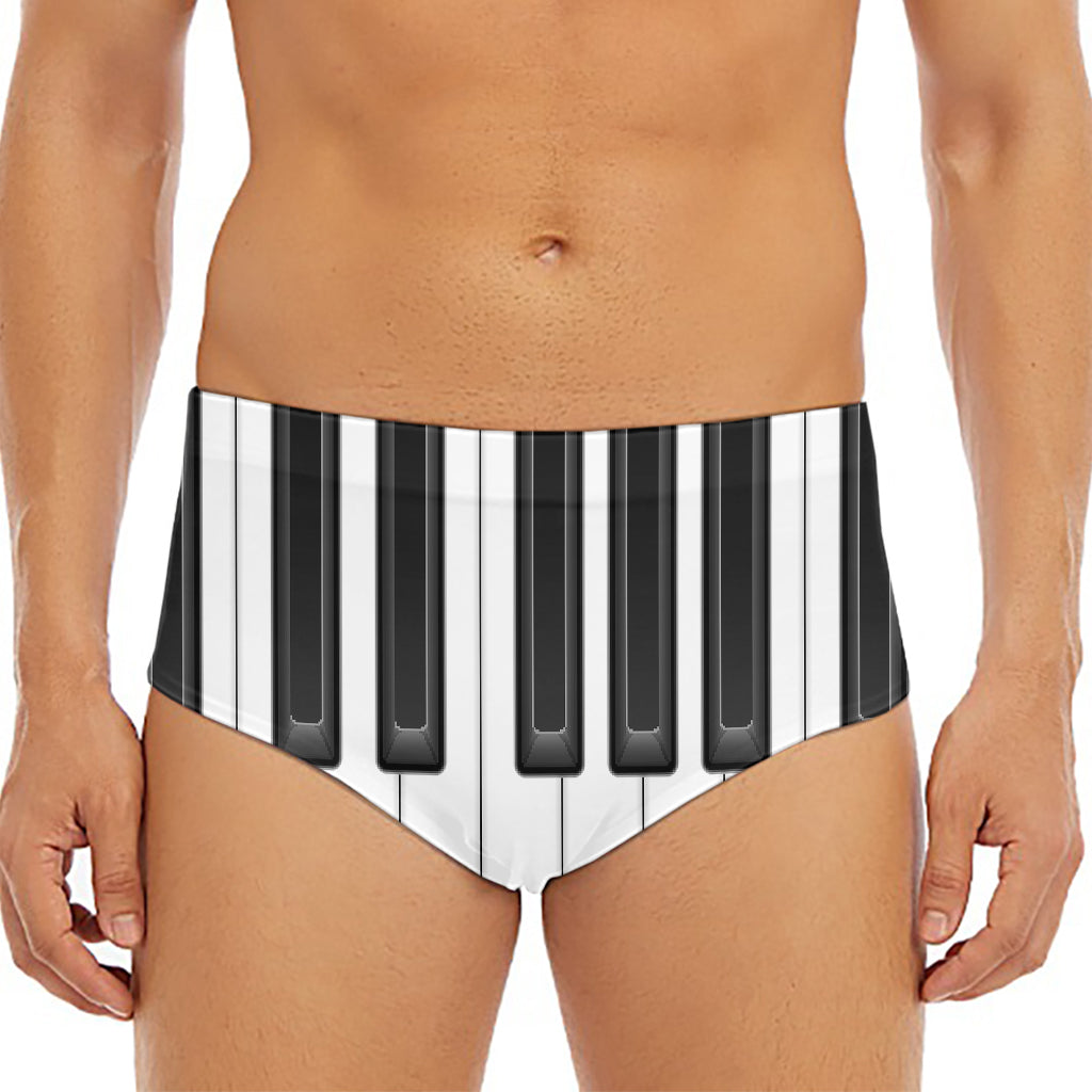 Piano Keyboard Print Men's Triangle Swim Briefs