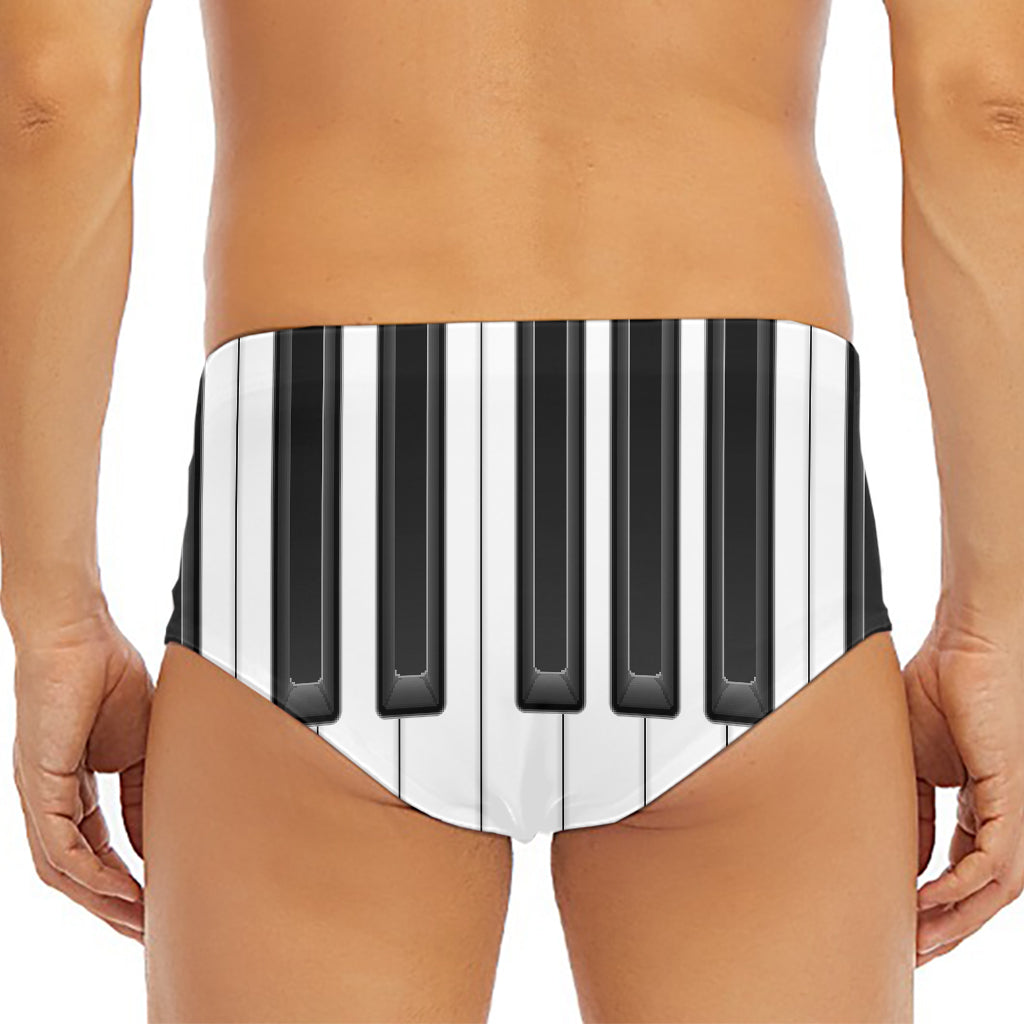 Piano Keyboard Print Men's Triangle Swim Briefs