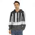 Piano Keyboard Print Men's Velvet Pullover Hoodie