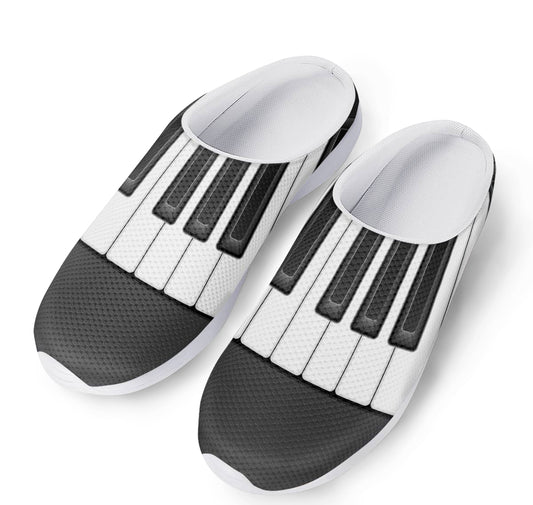 Piano Keyboard Print Mesh Casual Shoes