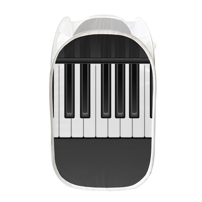 Piano Keyboard Print Mesh Laundry Hamper