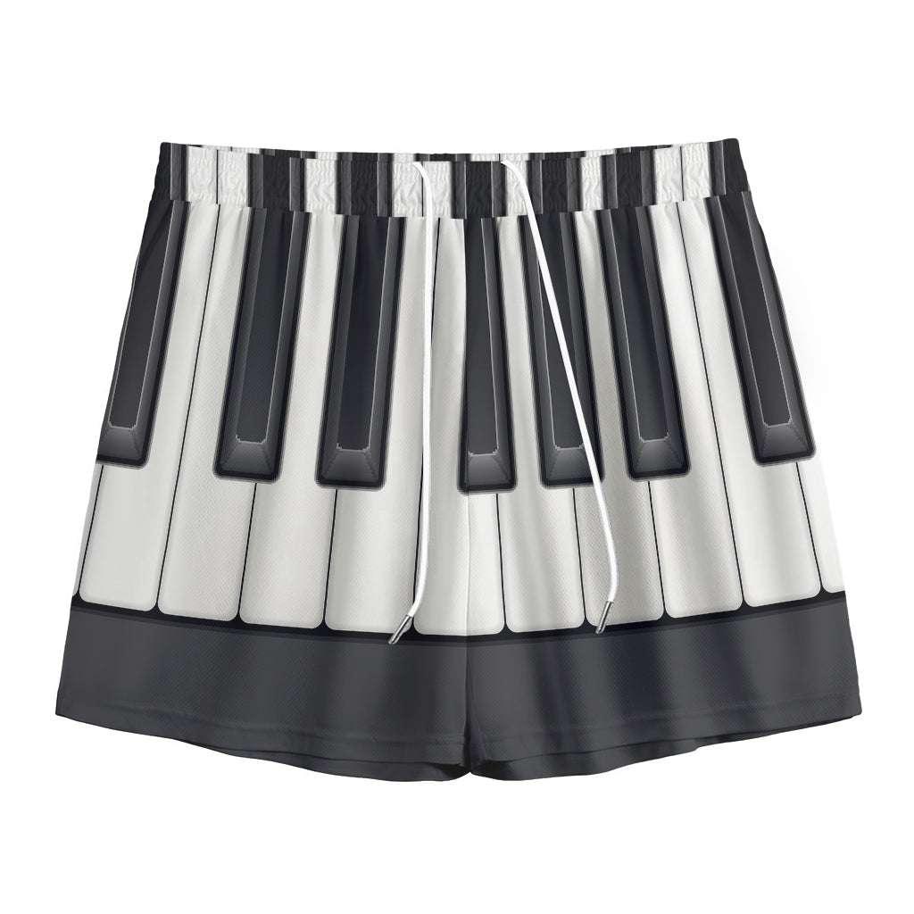 Piano Keyboard Print Mesh Shorts