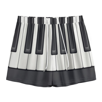 Piano Keyboard Print Mesh Shorts