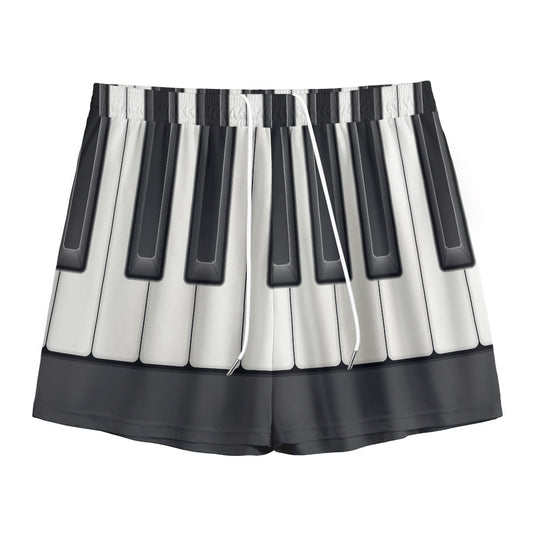 Piano Keyboard Print Mesh Shorts