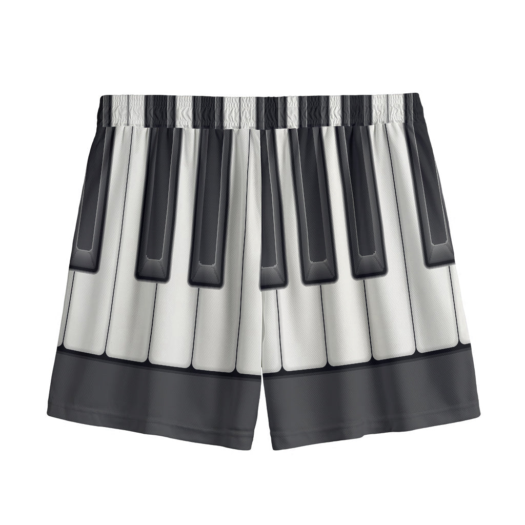 Piano Keyboard Print Mesh Shorts
