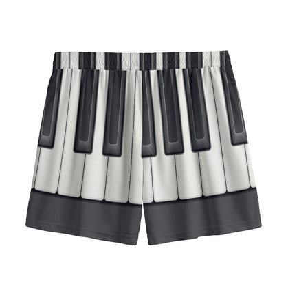 Piano Keyboard Print Mesh Shorts