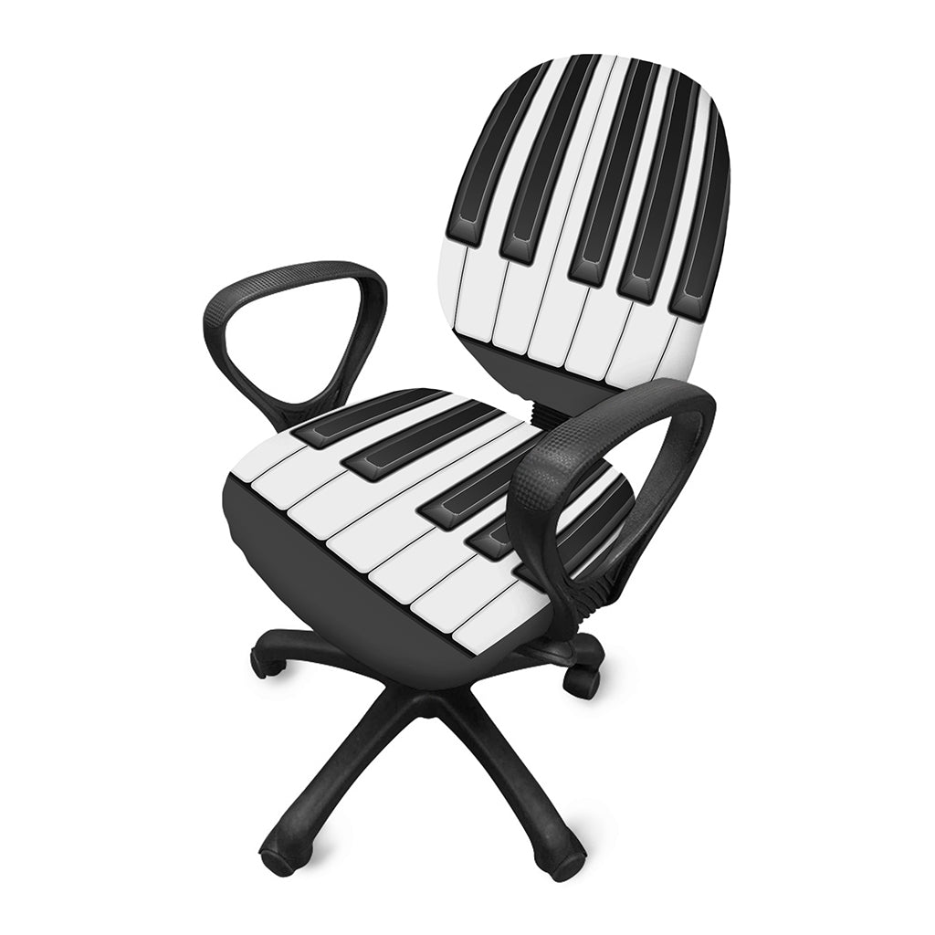 Piano Keyboard Print Office Chair Cover