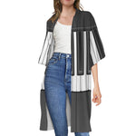 Piano Keyboard Print Open Front Beach Cover Up
