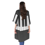 Piano Keyboard Print Open Front Beach Cover Up