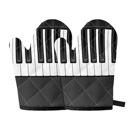 Piano Keyboard Print Oven Mitts
