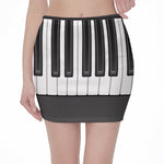 Piano Keyboard Print Pencil Mini Skirt